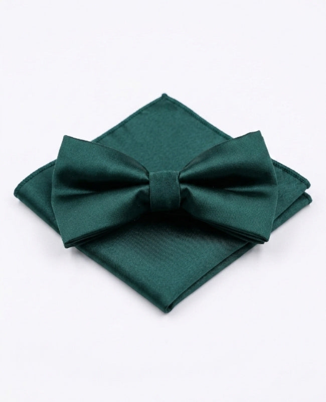 Fluga + Bröstficknäsduk Grön nr 1 Herr i Polyester »Jules«