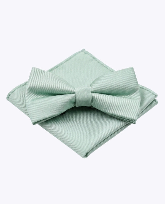 Fluga + Bröstficknäsduk Grön nr 1 Herr i Polyester »Lucien«