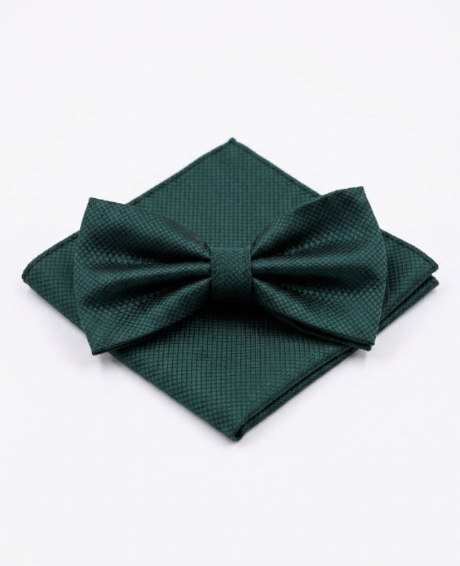 Noeud Papillon + Pochette de Costume Vert n°2 Homme en Polyester «Martin»