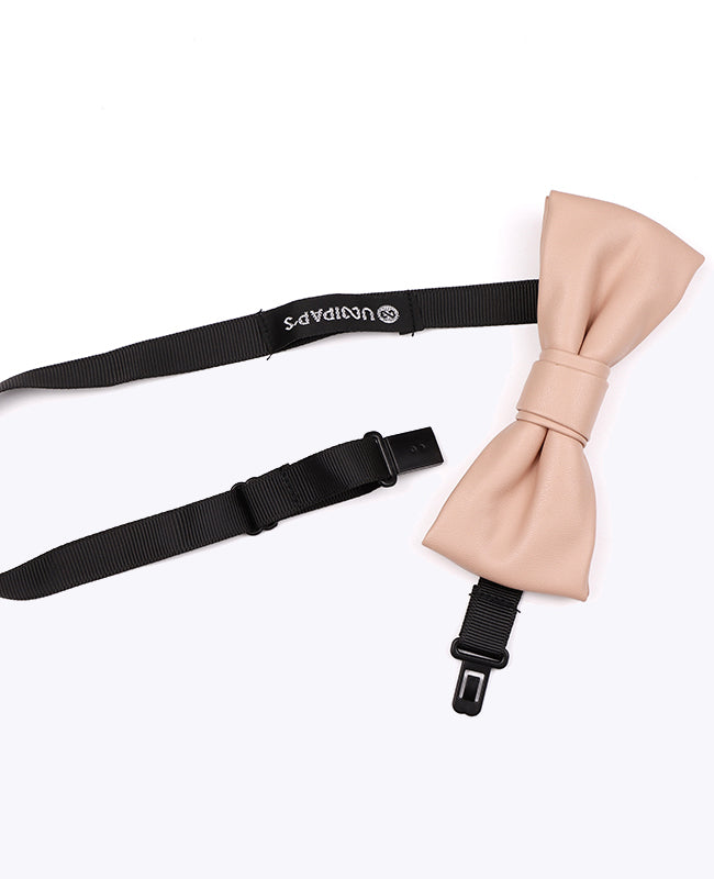 Noeud Papillon Rose Nude Homme en Cuir «Achille»