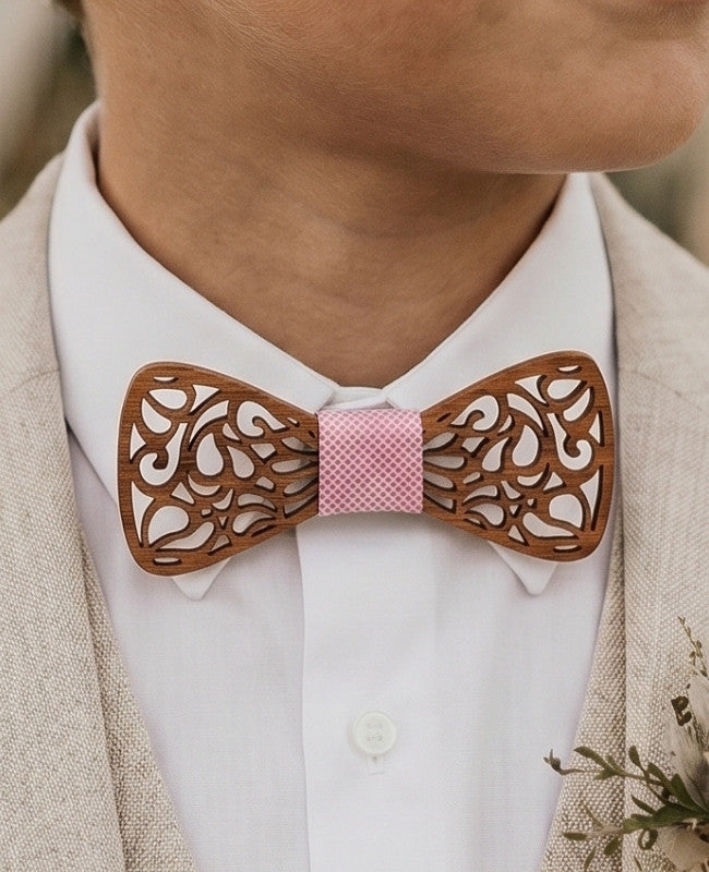 Noeud Papillon Rose Enfant en Bois «Hercule»