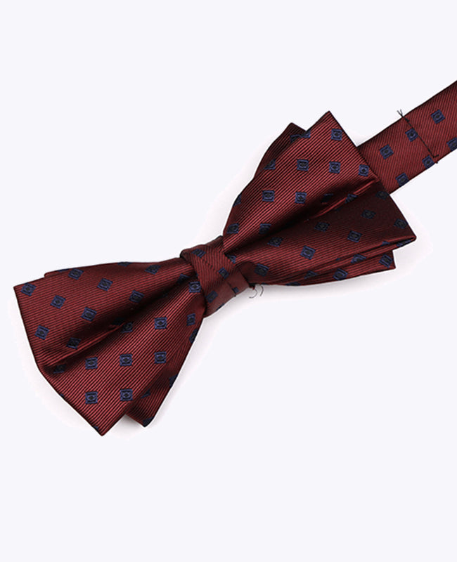 Fluga Röd mönstrad för Herr n°2 i Polyester «Edmond»