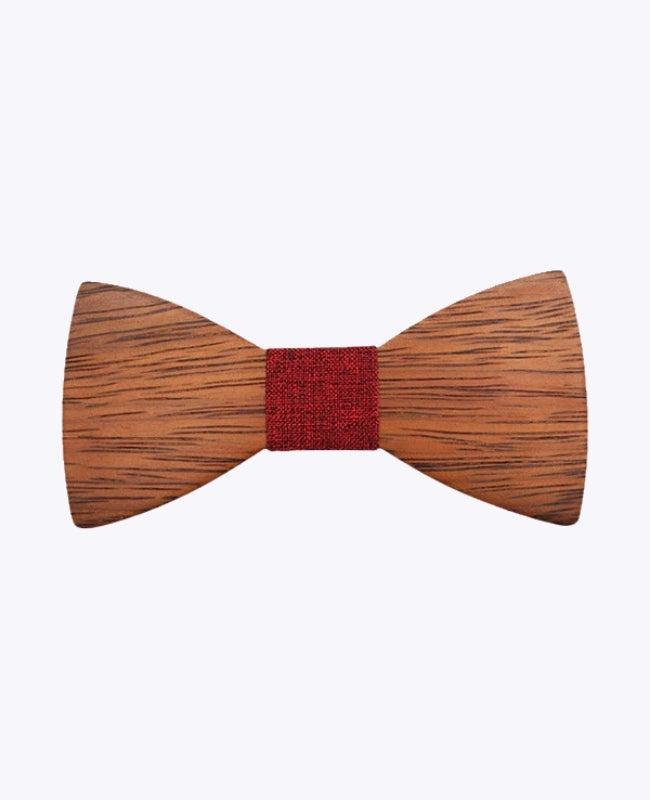 Noeud Papillon Rouge Homme en Bois «Arsène»