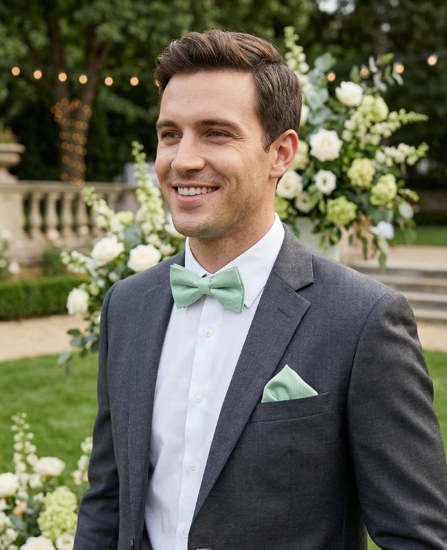 
Noeud Papillon Vert n°1 Homme en Polyester «Lucien»
