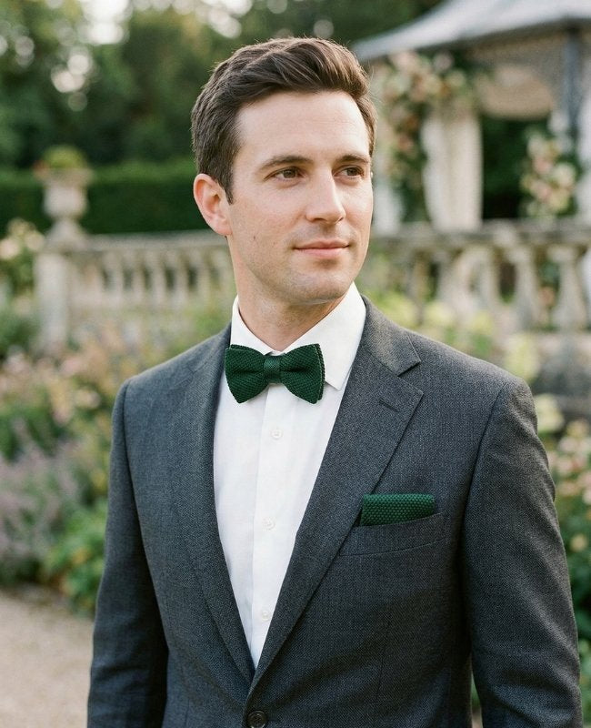 Noeud Papillon Vert n°1 Homme en Tricot «Léon»