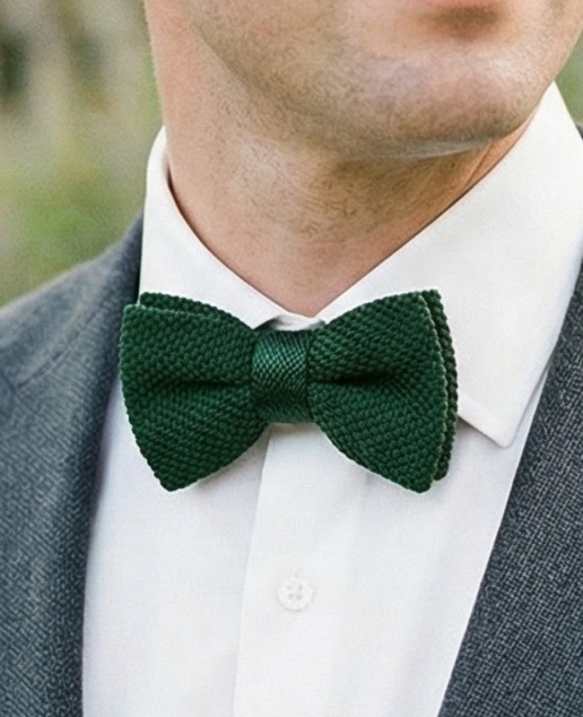 Noeud Papillon Vert n°1 Homme en Tricot «Léon»