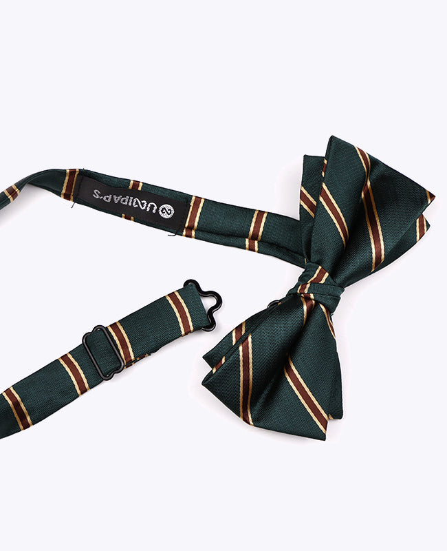 Fluga Grön randig Herr Polyester «Edmond»