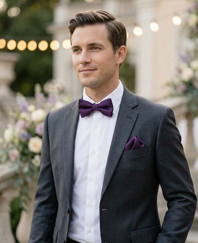 Pochette de Costume Violet n°2 en Polyester «Lucien»