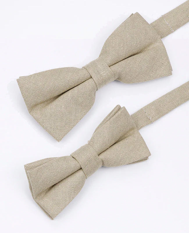 Beige flugor nr 2 far och son i linne «Basile»