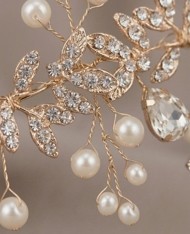 Peigne Fleuri Doré n°2 Femme «Élise»