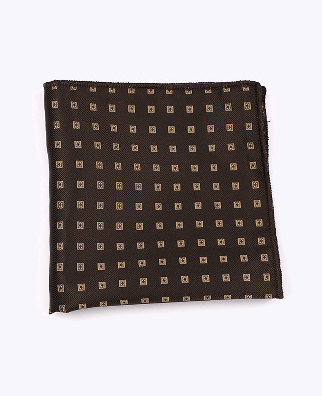 Bröstnäsduk Brun n°2 mönstrad i Polyester «Edmond»