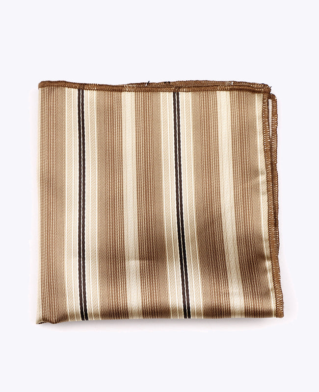 Bröstnäsduk Beige nr 2 randig Herr i Polyester «Edmond»