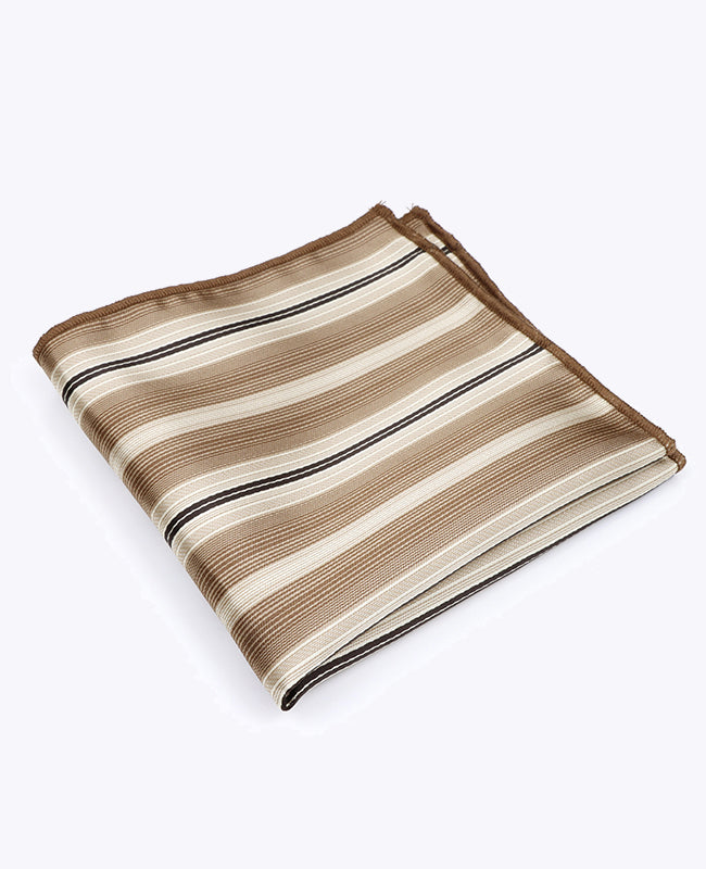Bröstnäsduk Beige nr 2 randig Herr i Polyester «Edmond»