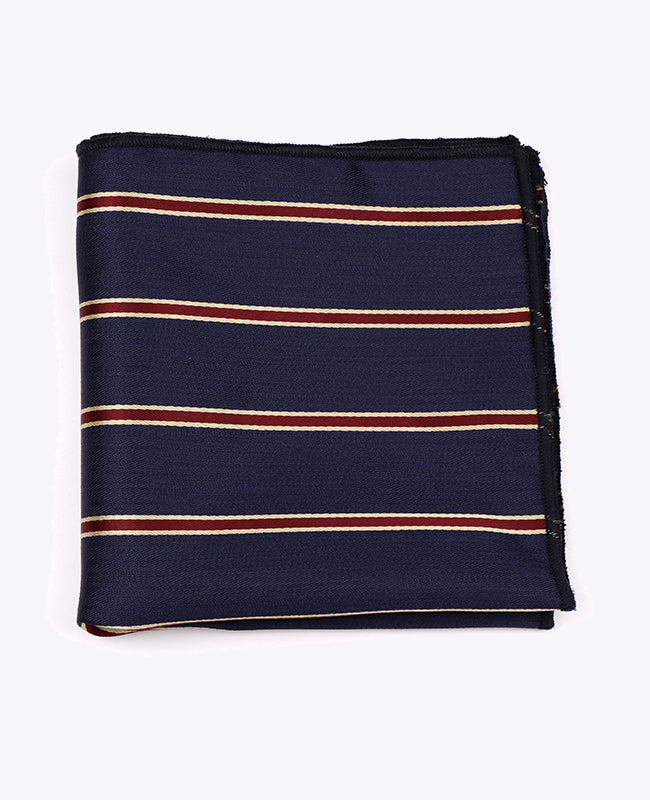 Bröstnäsduk Blå randig Herr i Polyester «Edmond»