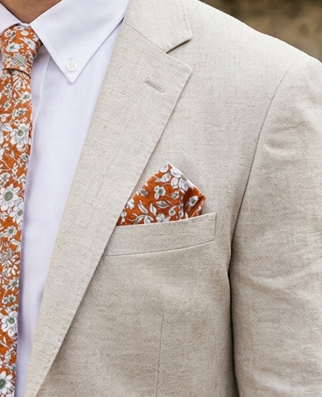 Kavajnäsduk Liberty Orange Bomull «Clovis»