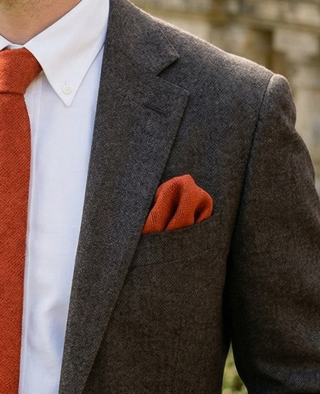 Kavajnäsduk Terracotta nr 2 i Sammetslook «Simon»