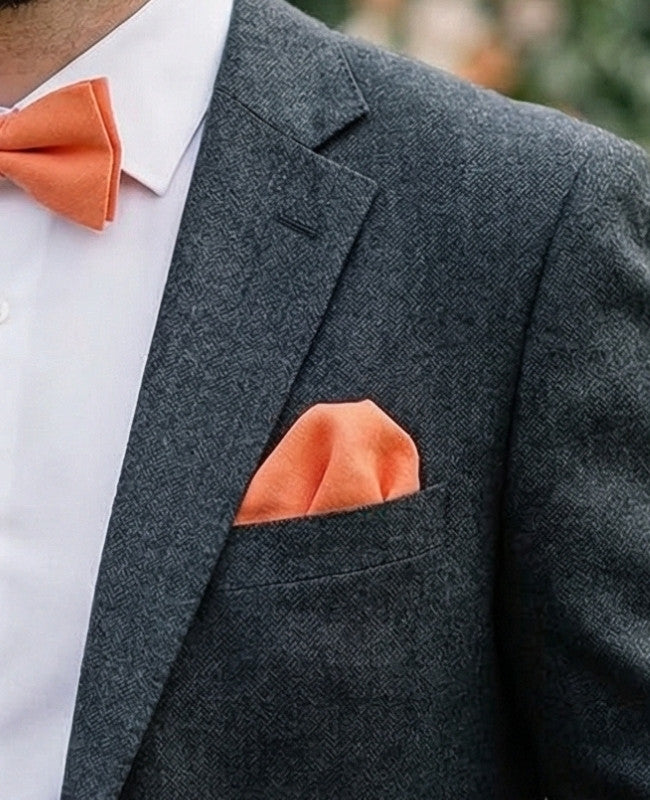 Pochette de Costume Orange n°3 en Coton «Oscar»