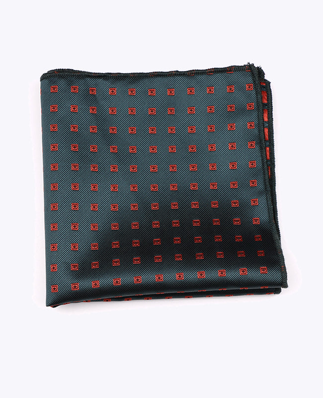 Pochette de Costume Vert à Motifs en Polyester «Edmond»