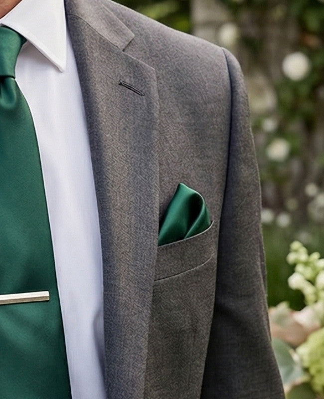 Pochette de Costume Vert n°1 en Polyester «Jules»