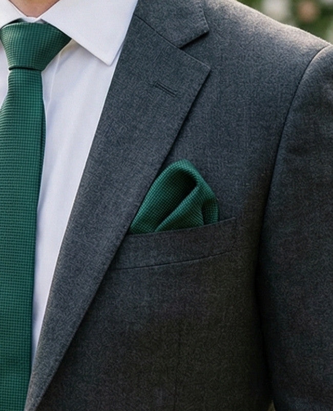 Pochette de Costume Vert n°2 en Polyester «Martin»