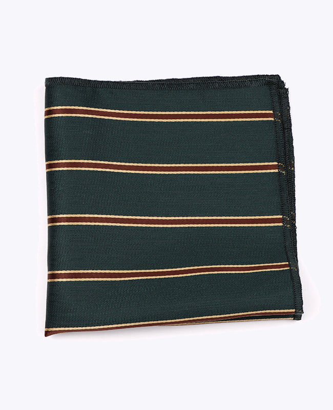 Bröstnäsduk Grön randig Herr i Polyester «Edmond»