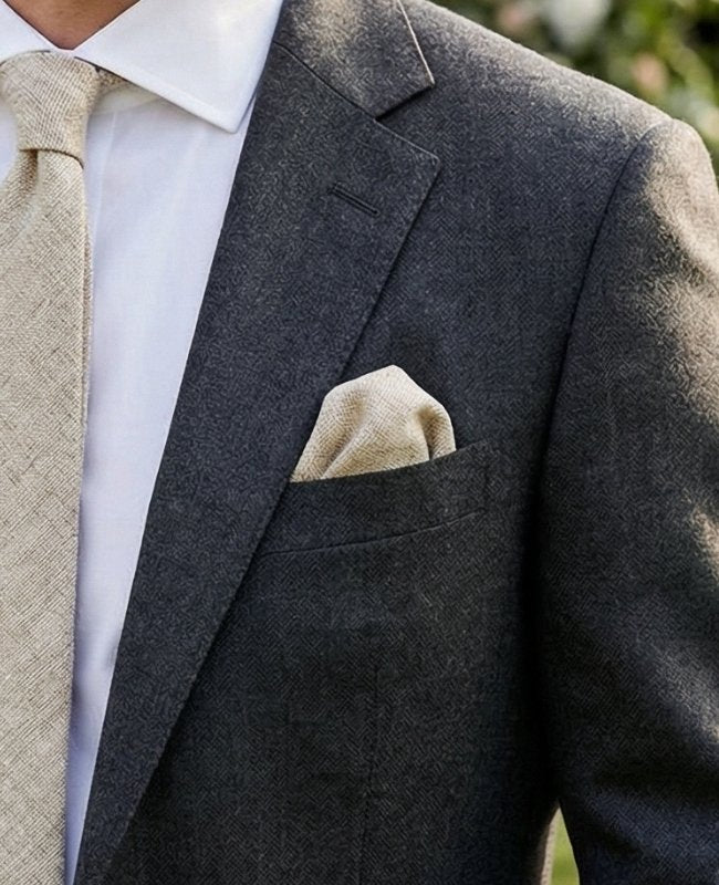 Kavajnäsduk Beige Bomull «Edgard»