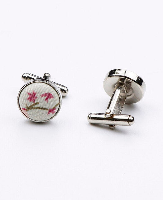 Boutons de Manchette Liberty Blanc n°7 en Coton | Charles - Unipap's