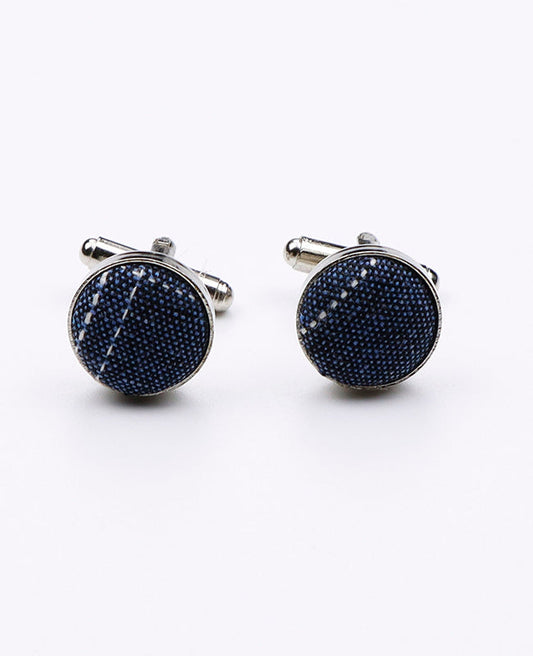 Boutons de Manchette Tartan Bleu en Coton | Marcel - Unipap's