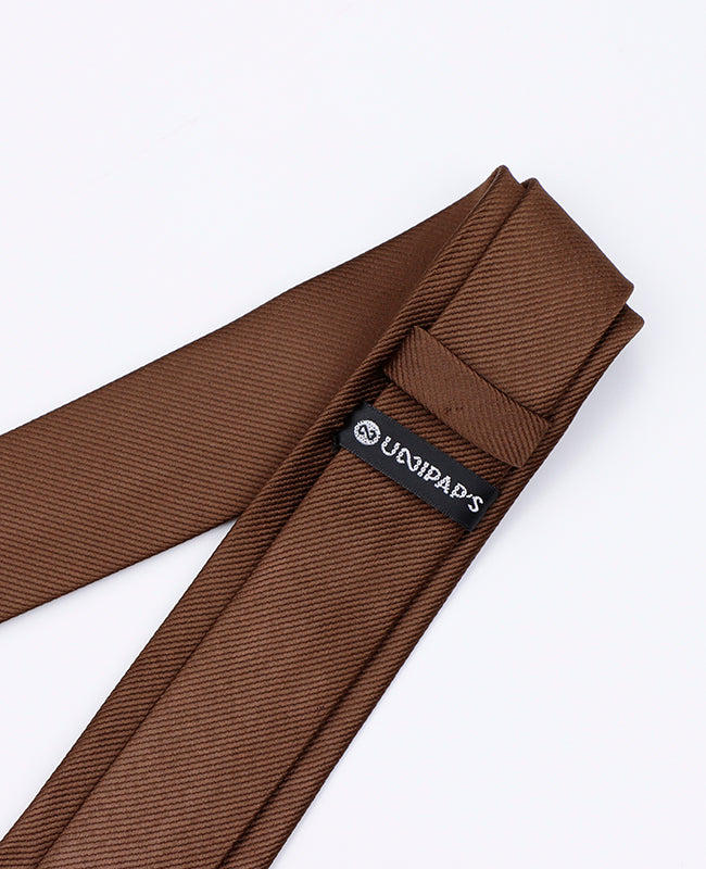 Cravate Marron Homme en Polyester | Lucien - Unipap's